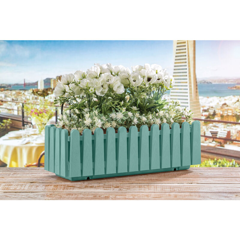Scatola Da Balcone "Crown" Montata Su Ringhiera - Bianca - 40 Cm - &ndash; Garden Seeds Market | Spedizione Gratuita