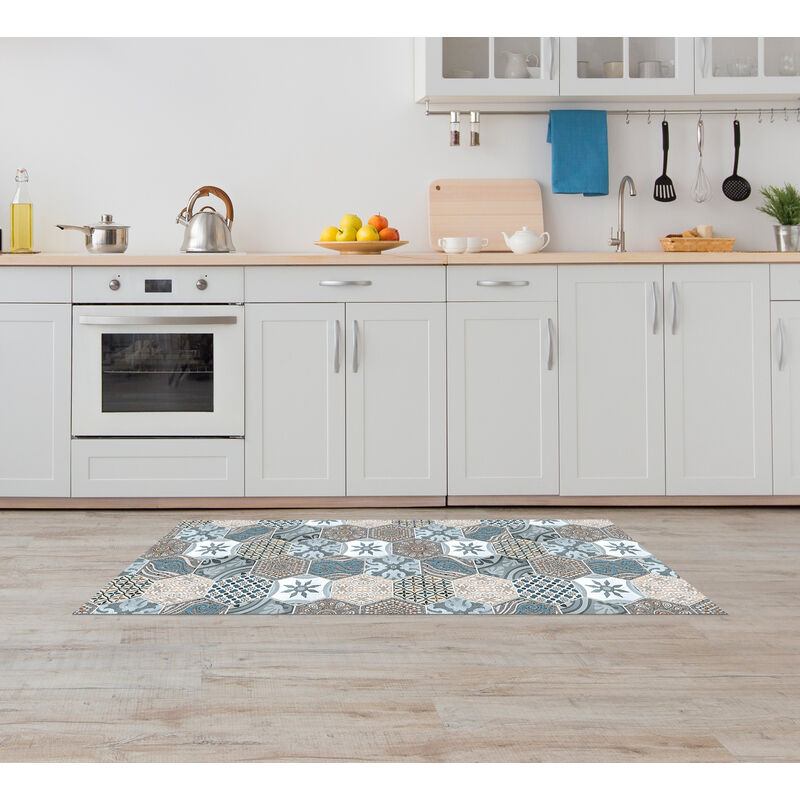 ZhanMg Set di 2 tappetini da cucina in marmo astratto, comodi