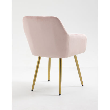 Poltroncina Imbottita Con Braccioli E Gambe In Metallo - Sedia Moderna In Velluto Per Camera, Cucina O Sala