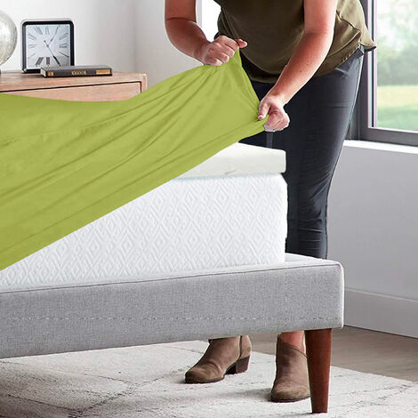 Lenzuolo Sotto 100% Cotone Per Materassi Alti Fino 30 Cm Avvolgente Lenzuola Con Angoli Elastici Singolo Matrimoniale Copri Topper Salvamaterasso VerdeExotix - Singolo