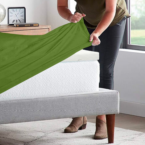 Lenzuolo Sotto 100% Cotone Per Materassi Alti Fino 30 Cm Avvolgente Lenzuola Con Angoli Elastici Singolo Matrimoniale Copri Topper Salvamaterasso Prateria - Singolo