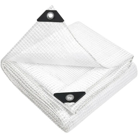 Telo Antistrappo Retinato Multiuso Telone Impermeabile Occhielli Metallici Multiuso Bordi Rinforzati Copertura Protettivo Tenda Balcone Resistente Raggi uv Trasparente Per Esterni Trasparente - 3x3m