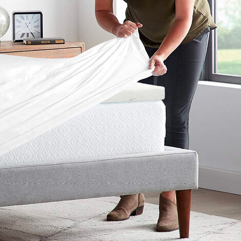 Lenzuolo Sotto 100% Cotone Per Materassi Alti Fino 30 Cm Avvolgente Lenzuola Con Angoli Elastici Singolo Matrimoniale Copri Topper Salvamaterasso Bianco - Singolo