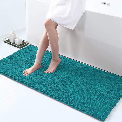 Tappeto Da Bagno Microfibra Super Soffice Lavabile In Lavatrice Antiscivolo Assorbente Lavaggio Rapido Super Morbido Bagno Doccia Camera Letto VerdeAcqua - 60x120 cm