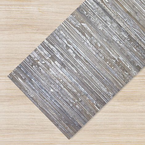 Tappeto Passatoia In Vero Bamboo Tappeto Cucina Ingresso In Legno Antiscivolo Aderente Lavabile E Antimacchia Tagliabile  Tortora - 50x200 cm