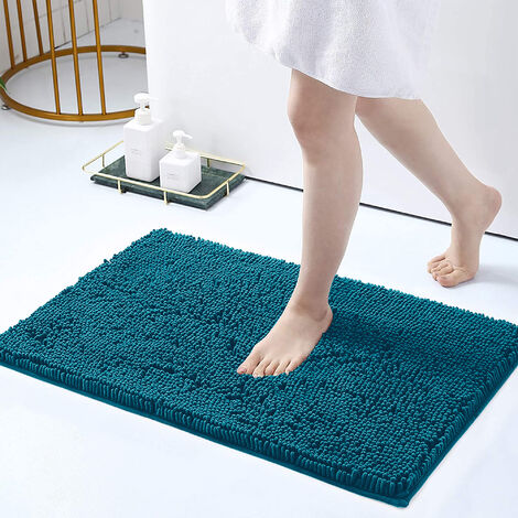 Tappeto Da Bagno Microfibra Super Soffice Lavabile In Lavatrice Antiscivolo Assorbente Lavaggio Rapido Super Morbido Bagno Doccia Camera Letto Petrolio - 50x80 cm