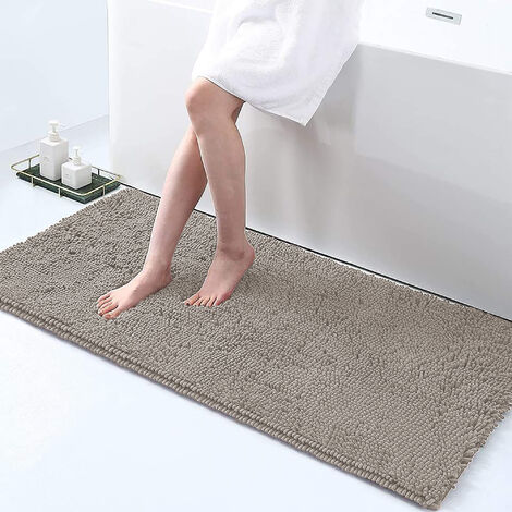 Tappeto Da Bagno Microfibra Super Soffice Lavabile In Lavatrice Antiscivolo Assorbente Lavaggio Rapido Super Morbido Bagno Doccia Camera Letto Tortora - 60x120 cm