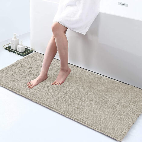 Tappeto Da Bagno Microfibra Super Soffice Lavabile In Lavatrice Antiscivolo Assorbente Lavaggio Rapido Super Morbido Bagno Doccia Camera Letto LightBeige - 60x120 cm