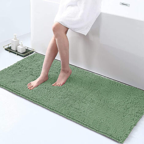 Tappeto Da Bagno Microfibra Super Soffice Lavabile In Lavatrice Antiscivolo Assorbente Lavaggio Rapido Super Morbido Bagno Doccia Camera Letto Oliva - 60x120 cm