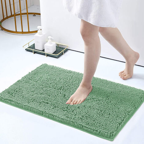 Tappeto Da Bagno Microfibra Super Soffice Lavabile In Lavatrice Antiscivolo Assorbente Lavaggio Rapido Super Morbido Bagno Doccia Camera Letto Oliva - 50x80 cm