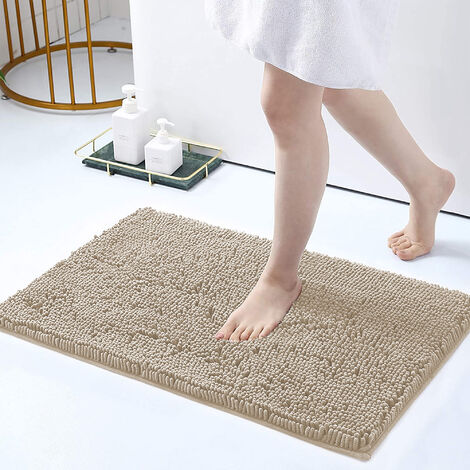 Tappeto Da Bagno Microfibra Super Soffice Lavabile In Lavatrice Antiscivolo Assorbente Lavaggio Rapido Super Morbido Bagno Doccia Camera Letto CaffeLatte - 50x80 cm