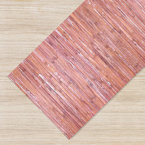 Tappeto Passatoia In Vero Bamboo Tappeto Cucina Ingresso In Legno Antiscivolo Aderente Lavabile E Antimacchia Tagliabile  Marsala - 50x100 cm