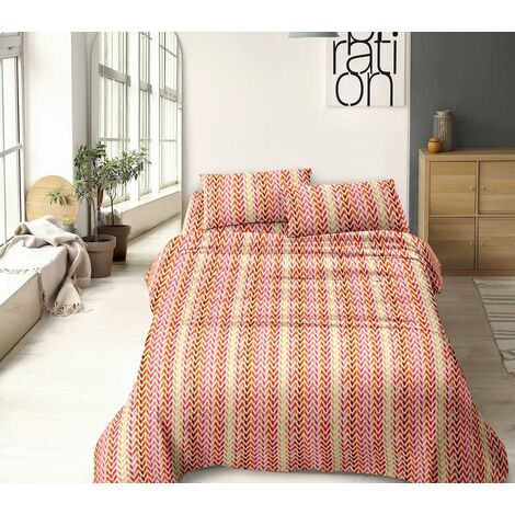 Completo Letto Lenzuola In Microfibra No Stiro Tinta Unita