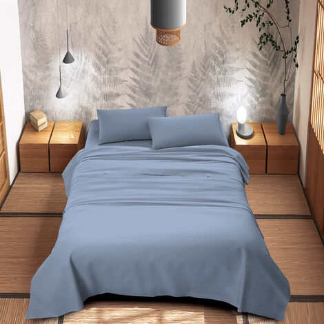 Lurury Set Lenzuola Per Letto Singolo 3 Pezzi - Microfibra Morbida Traspirante Con Tasca Profonda 40,6 Cm - Colore Cielo, Facili Da Pulire - 4