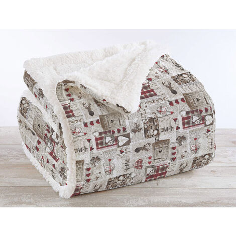 Coperta Plaid in Pile Sherpa Invernale in Finta Pelliccia 320 Gr-Mq Vermont 8 - Plaid 130x160