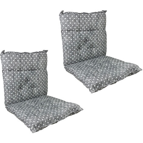 Set Cuscini Sedia Con Schienale Imbottiti Con Laccetti Banda Elastica 40 x 80 Cm CuoricinoPiombo - 2 Pezzi