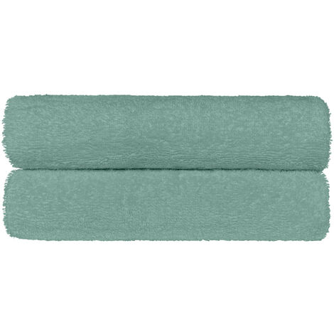 Set Asciugamani Bagno 100% Cotone Super Assorbenti Telo Doccia Spugna Professionali Salvietta Lavetta Viso Asciugamano Salviette Teli Asciugamano Ospite Qualità Hotel Lavette 2 Asciugamani - Salvia