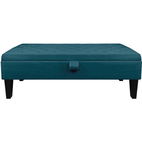 Divanetto In Velluto Panca Contenitore Pouf PortaOggetti Panca Sgabello A Pie Di Letto Cassapanca Ingresso Legno Massello Panchina Petrolio