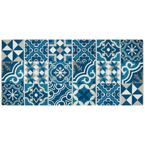 Tappeto Cucina In Ciniglia Arredo Moderno Passatoia Multiuso Ingresso Corridoio Antiscivolo Prodotto Italiano Disegni Piazzati Cotone Varie Misure Lavabile In Lavatrice Lavatrice Cementine Ottanio - 5