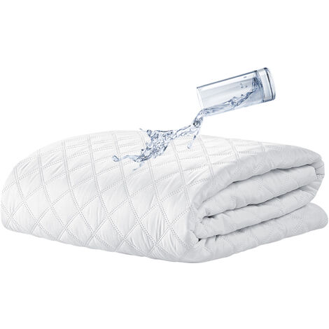 Coprimaterasso Trapuntato Impermeabile Micro Traspirante Silenzioso Barriera Liquidi Lenzuolo Angoli Elasticizzati SalvaMaterasso Poliestere Bianco Bianco - Singolo