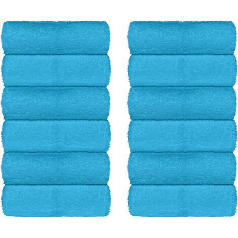 Set Asciugamani Bagno 100% Cotone Super Assorbenti Telo Doccia Spugna Professionali Salvietta Lavetta Viso Asciugamano Salviette Teli Asciugamano Ospite Qualità Hotel Lavette 12 Salviette viso - Turch