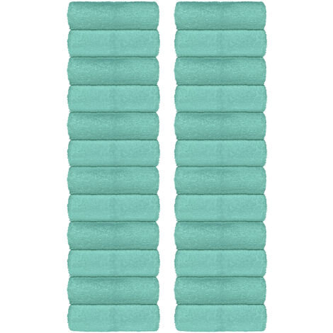 Set Asciugamani Bagno 100% Cotone Super Assorbenti Telo Doccia Spugna Professionali Salvietta Lavetta Viso Asciugamano Salviette Teli Asciugamano Ospite Qualità Hotel Lavette 24 Salviette viso - Verde