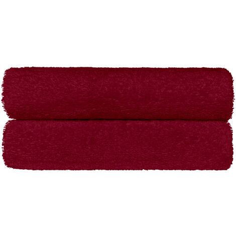 Set Asciugamani Bagno 100% Cotone Super Assorbenti Telo Doccia Spugna Professionali Salvietta Lavetta Viso Asciugamano Salviette Teli Asciugamano Ospite Qualità Hotel Lavette 2 Asciugamani - Bordeaux