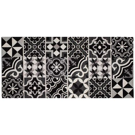 Tappeto Cucina In Ciniglia Arredo Moderno Passatoia Multiuso Ingresso Corridoio Antiscivolo Prodotto Italiano Disegni Piazzati Cotone Varie Misure Lavabile In Lavatrice Lavatrice Cementine Nera - 57x2 (1/5)