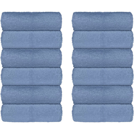 Set Asciugamani Bagno 100% Cotone Super Assorbenti Telo Doccia Spugna Professionali Salvietta Lavetta Viso Asciugamano Salviette Teli Asciugamano Ospite Qualità Hotel Lavette 12 Salviette viso - Azzur