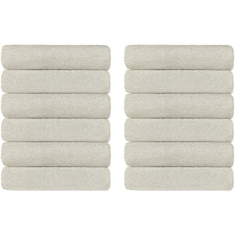 Set Asciugamani Bagno 100% Cotone Super Assorbenti Telo Doccia Spugna Professionali Salvietta Lavetta Viso Asciugamano Salviette Teli Asciugamano Ospite Qualità Hotel Lavette 12 Asciugamani - Natural