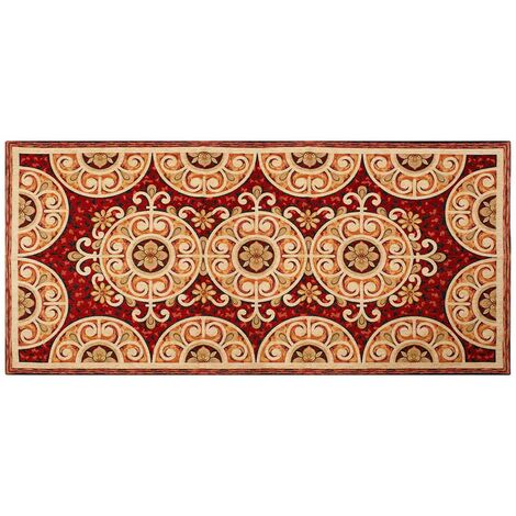 Tappeto Cucina In Ciniglia Arredo Moderno Passatoia Multiuso Ingresso Corridoio Antiscivolo Prodotto Italiano Disegni Piazzati Cotone Varie Misure Lavabile In Lavatrice Lavatrice Andalusia Rosso - 57x