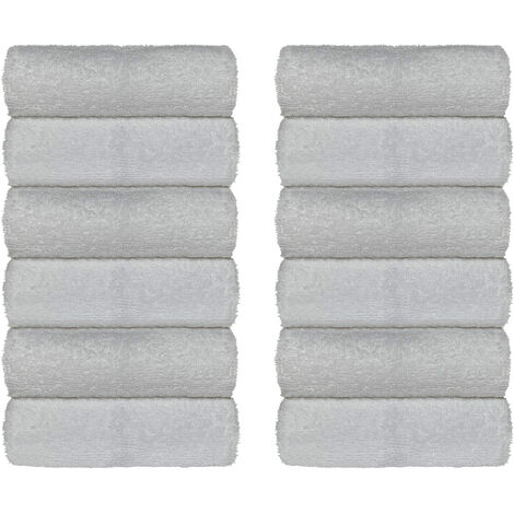 Set Asciugamani Bagno 100% Cotone Super Assorbenti Telo Doccia Spugna Professionali Salvietta Lavetta Viso Asciugamano Salviette Teli Asciugamano Ospite Qualità Hotel Lavette 12 Salviette viso - Grigi