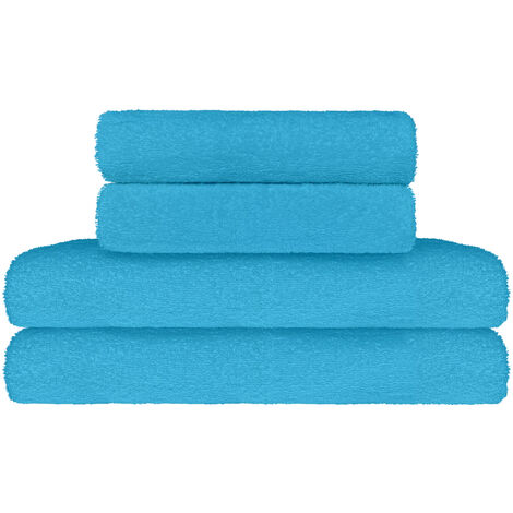 Set Asciugamani Bagno 100% Cotone Super Assorbenti Telo Doccia Spugna Professionali Salvietta Lavetta Viso Asciugamano Salviette Teli Asciugamano Ospite Qualità Hotel Lavette 2 teli doccia+2 asciugama