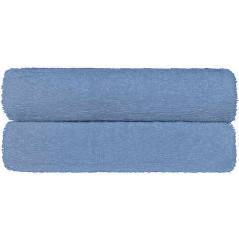 Set Asciugamani Bagno 100% Cotone Super Assorbenti Telo Doccia Spugna Professionali Salvietta Lavetta Viso Asciugamano Salviette Teli Asciugamano Ospite Qualità Hotel Lavette 2 Asciugamani - Azzurro