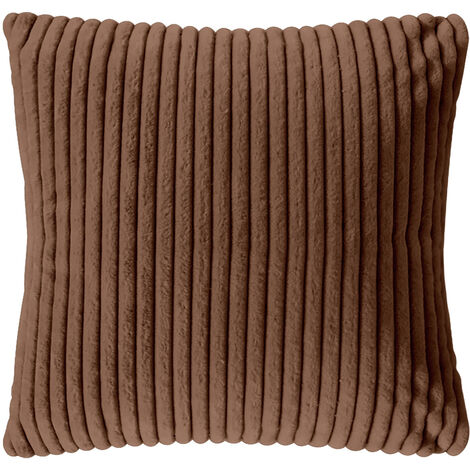 Cuscino In Ciniglia Quadrato Anima Compresa 50 x 50 Con Zip Fodera Moderna Super Morbido Per Divano Camera Letto Copri Cuscini Con Imbottitura Marrone (1/5)