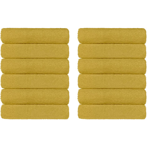 Set Asciugamani Bagno 100% Cotone Super Assorbenti Telo Doccia Spugna Professionali Salvietta Lavetta Viso Asciugamano Salviette Teli Asciugamano Ospite Qualità Hotel Lavette 12 Asciugamani - Oro (1/3)