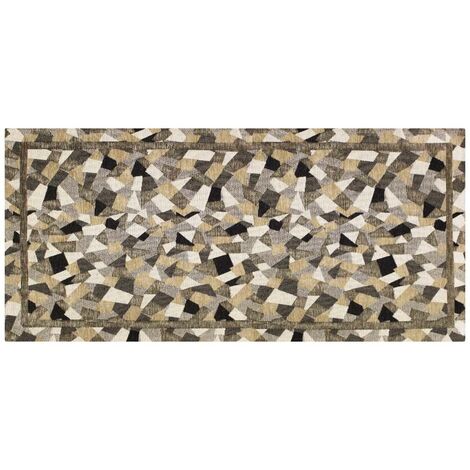 Tappeto Cucina In Ciniglia Arredo Moderno Passatoia Multiuso Ingresso Corridoio Antiscivolo Prodotto Italiano Disegni Piazzati Cotone Varie Misure Lavabile In Lavatrice Lavatrice Mosaico Visone - 57x2