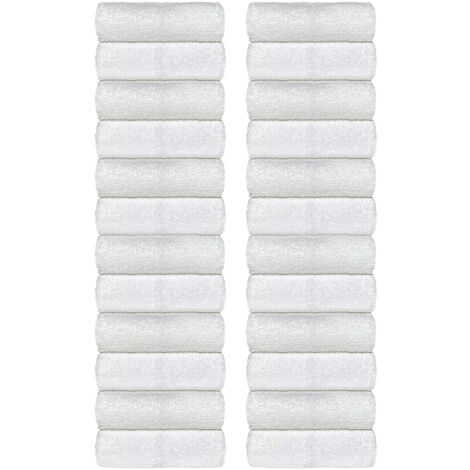 Set Asciugamani Bagno 100% Cotone Super Assorbenti Telo Doccia Spugna Professionali Salvietta Lavetta Viso Asciugamano Salviette Teli Asciugamano Ospite Qualità Hotel Lavette 24 Salviette viso - Bianc