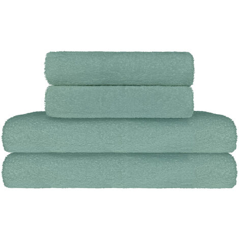 Set Asciugamani Bagno 100% Cotone Super Assorbenti Telo Doccia Spugna Professionali Salvietta Lavetta Viso Asciugamano Salviette Teli Asciugamano Ospite Qualità Hotel Lavette 2 teli doccia+2 asciugama