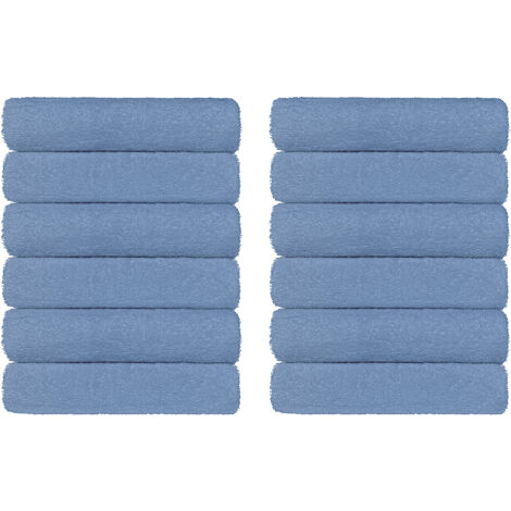Set Asciugamani Bagno 100% Cotone Super Assorbenti Telo Doccia Spugna Professionali Salvietta Lavetta Viso Asciugamano Salviette Teli Asciugamano Ospite Qualità Hotel Lavette 12 Asciugamani - Azzurro