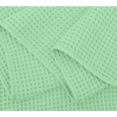 Set Asciugamani Nido D'Ape 5 Pezzi | Cotone Super Assorbente | Telo Doccia, Asciugamani E Salviette | Colore Blu - Foto 9