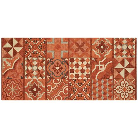 Tappeto Cucina In Ciniglia Arredo Moderno Passatoia Multiuso Ingresso Corridoio Antiscivolo Prodotto Italiano Disegni Piazzati Cotone Varie Misure Lavabile In Lavatrice Lavatrice Cemettine Ruggine - 5