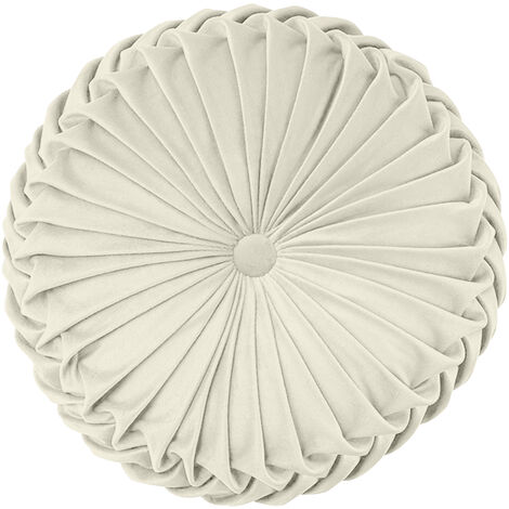 Cuscino Rotondo Zucca Effetto Velluto Circolari Per Divano Decorativo Letto 35 Cm Crema