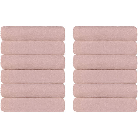 Set Asciugamani Bagno 100% Cotone Super Assorbenti Telo Doccia Spugna Professionali Salvietta Lavetta Viso Asciugamano Salviette Teli Asciugamano Ospite Qualità Hotel Lavette 12 Asciugamani - Rosa
