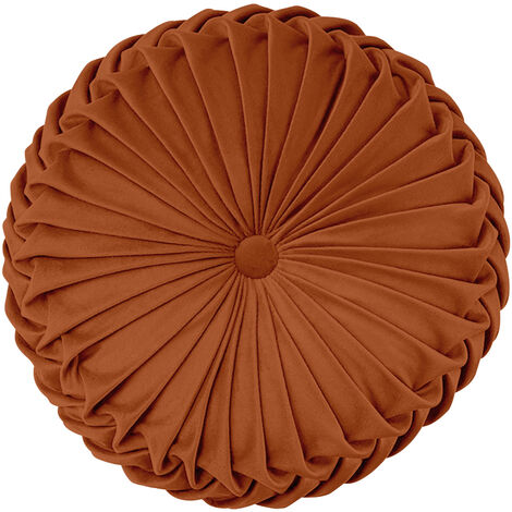 Cuscino Rotondo Zucca Effetto Velluto Circolari Per Divano Decorativo Letto 35 Cm Ruggine