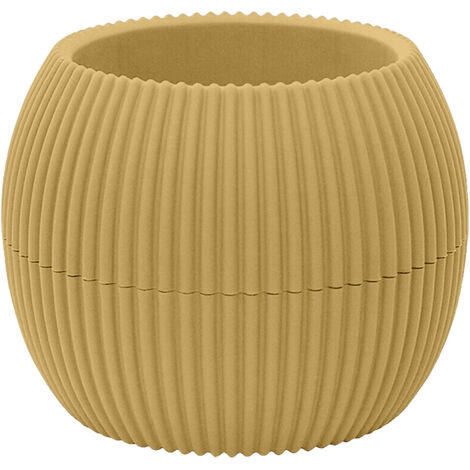 Vasetti Piante Grasse Con Sottobicchiere Integrato Design Moderno Crea La Tua Composizione Varie Misure Colori Vasi Pianta Sottovaso Piantine Vaso Fiori Giallo - Rotondo 0,70 Litri