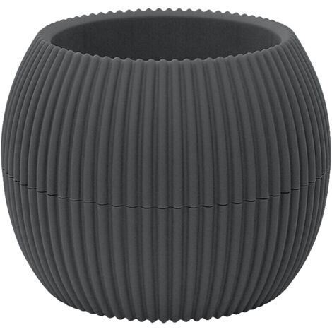 Vasetti Piante Grasse Con Sottobicchiere Integrato Design Moderno Crea La Tua Composizione Varie Misure Colori Vasi Pianta Sottovaso Piantine Vaso Fiori Antracite - Rotondo 0,70 Litri