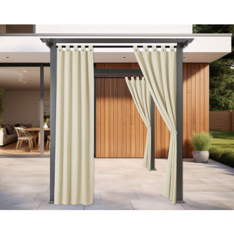 Tenda Per Gazebo Da Esterno Resistente Colore Panna 160 x 270 Cm Con Asole E Passanti Chiusura A Bottoni Antivento Antipolvere Uv Resistente Tende Da Sole Ombreggiante Terrazzo Multiuso 6 Pezzi