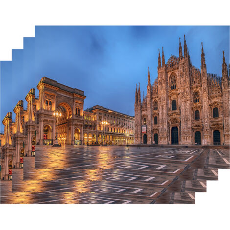 Set 4 Pezzi Tovagliette Americane Città In Vinile Made In Italy Colazione Pranzo Antiscivolo Resistenti Al Calore Facilmente pulibili Riutilizzabili Cartolina Tovaglia Idea Regalo Milano
