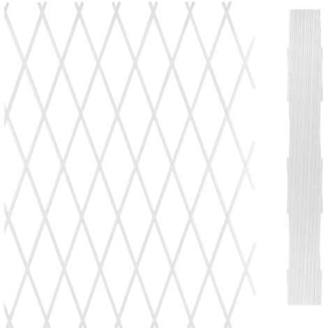 Traliccio Grigliato Estensibile In Pvc Sostegno Muro Fiori Piante Rampicanti Terrazzi Balcone Giardino Reticolato Fioriera Parete Verticale Bianco - 1x1 Mt